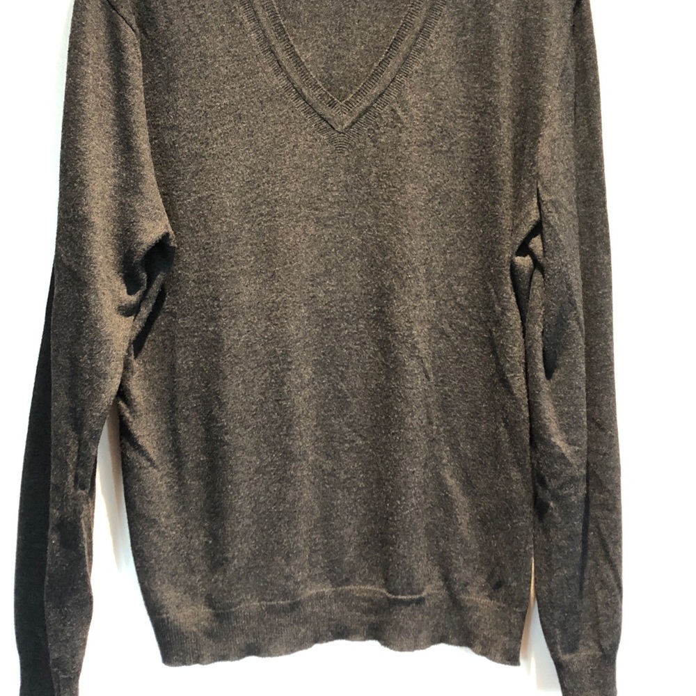 Benetton Cashmere Grey Men’s V-Neck Sweater